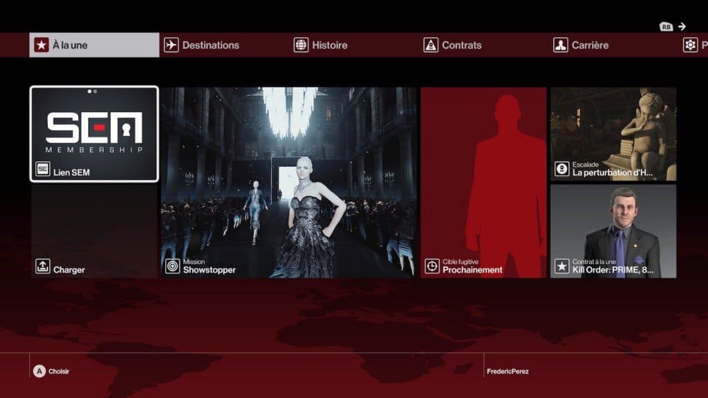 Hitman - Le menu est pas super intuitif