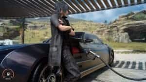 Noctis à la classe même quand il fait le plein.