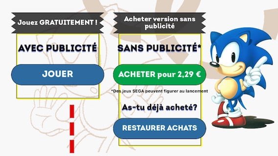 Sega Forever - Avec ou sans pub, c'est vous qui voyez.