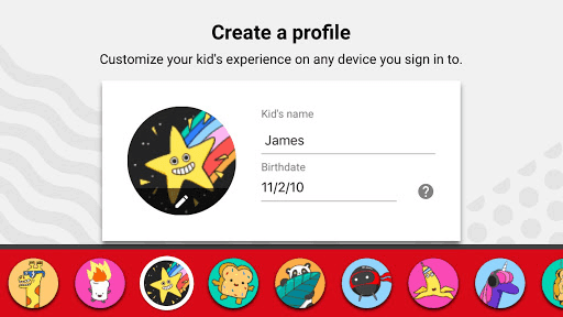 YouTube Kids Profiles : création du compte