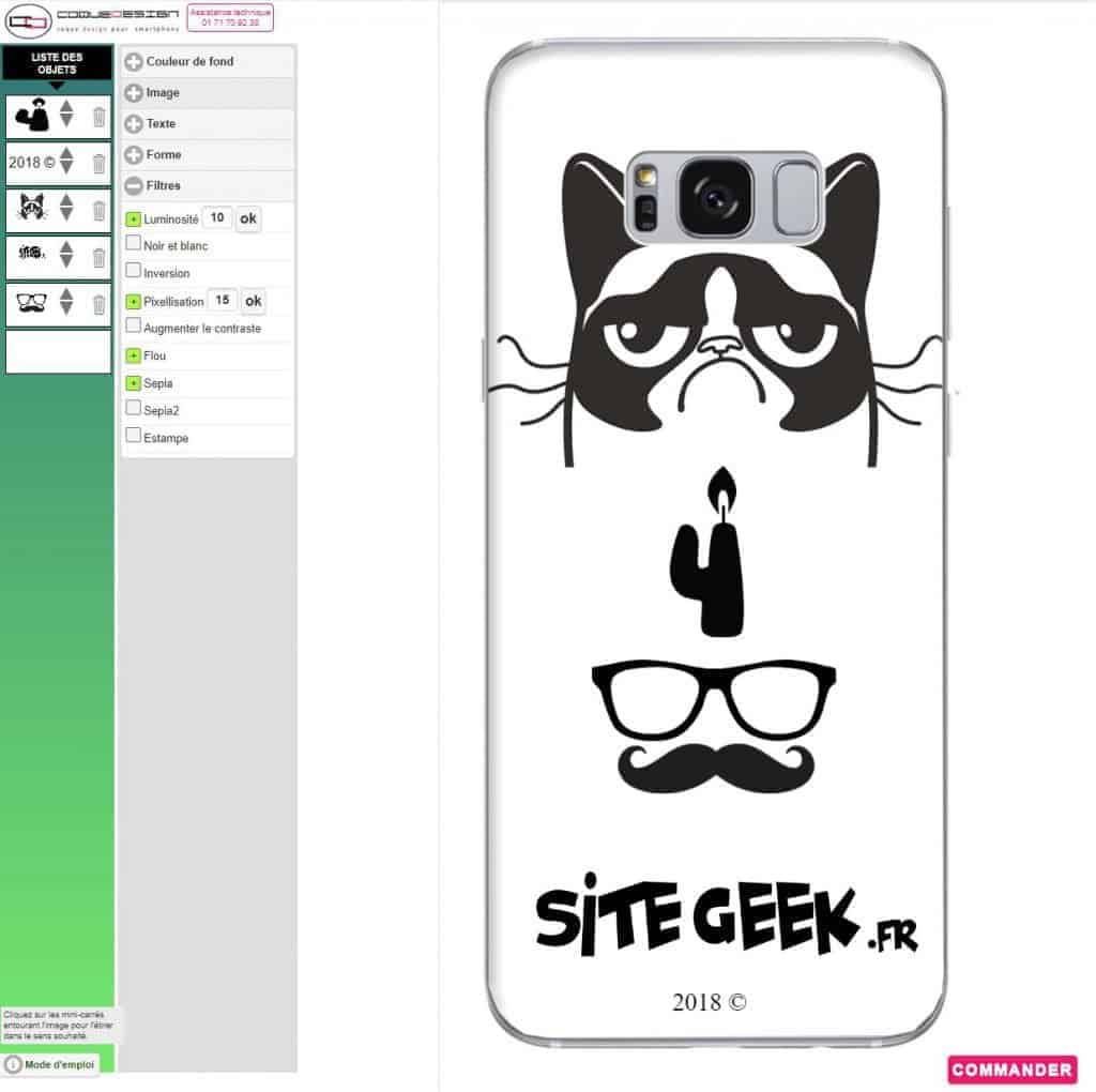 La coque personnalisée pour le 4ème anniversaire de sitegeek