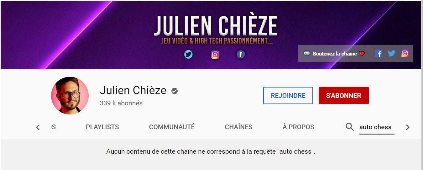 Julien Chièze ne parle pas d'Auto Chess