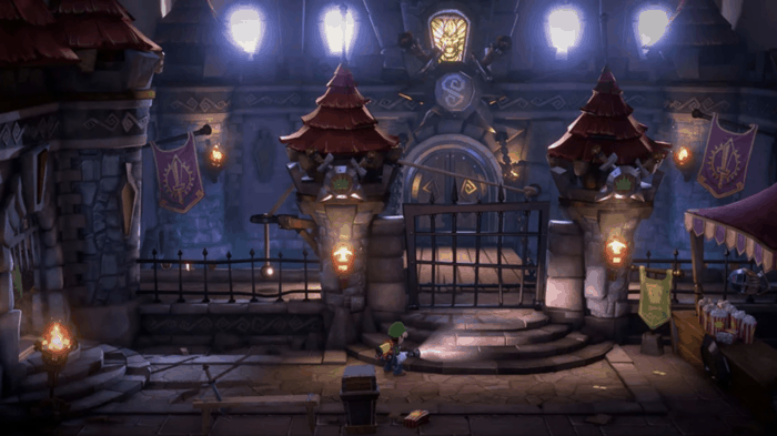 Luigi se trouvant un portail effrayant dans Luigi's Mansion 3