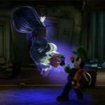 Luigi affrontant un fantôme avec son Ectoblast