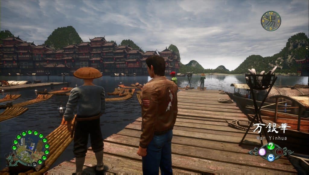 Ryo Hazuki au bord de l'eau dans Shenmue 3