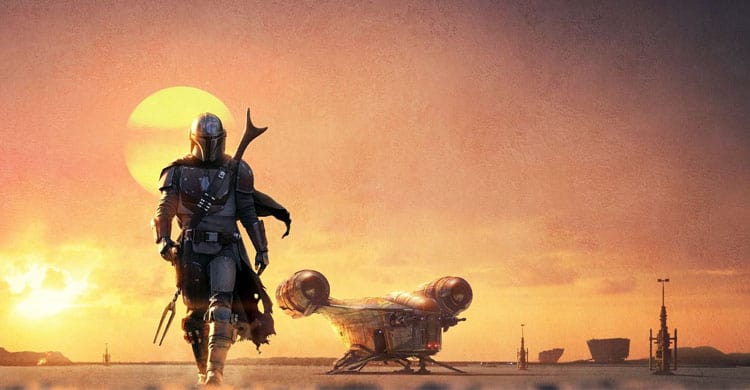 Din Djarin sortant de son vaisseau dans The Mandalorian