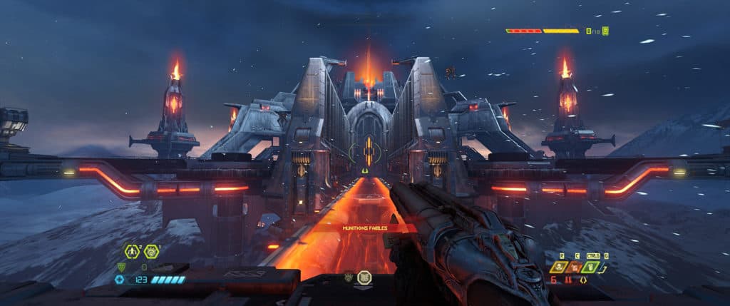 Une base enneigée dans Doom Eternal