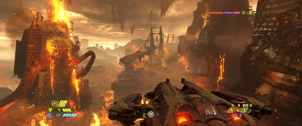 Un paysage apocalyptique de Doom Eternal