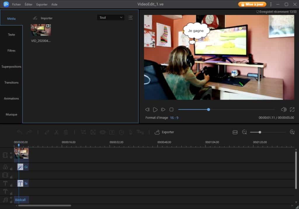 EaseUS Video Editor - Montage avec ma fille en mode BD