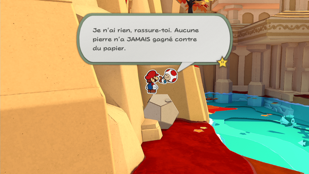 Un des dialogues de Paper Mario The Origami King