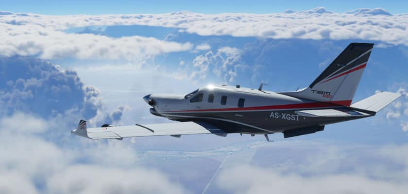 Un avion volant en altitude dans Flight Simulator 2020