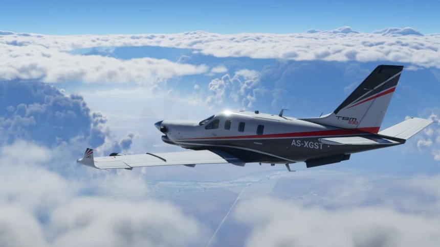 Un avion volant en altitude dans Flight Simulator 2020