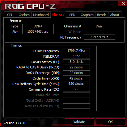 CPU-Z pour vérifier le paramétrage des T-Force Xtreem