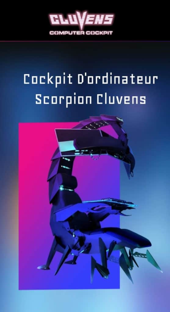 Cluvens Scorpion : cet incroyable fauteuil gamer est également