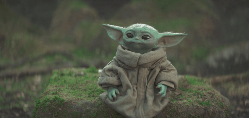 Grogu que l'on surnomme bébé yoda dans The mandalorian