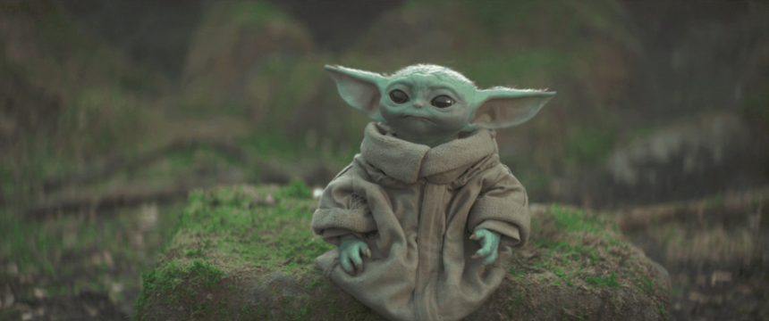 Grogu que l'on surnomme bébé yoda dans The mandalorian