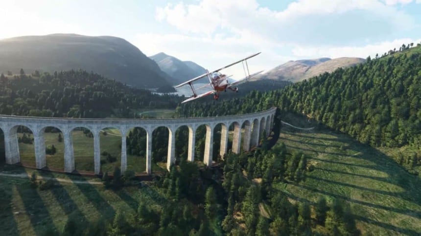 Une image du gameplay de Microsoft Flight Simulator