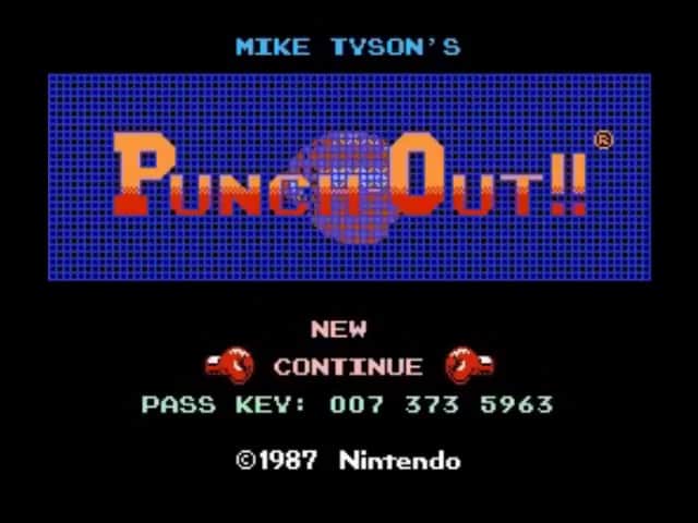 Punch-Out code password