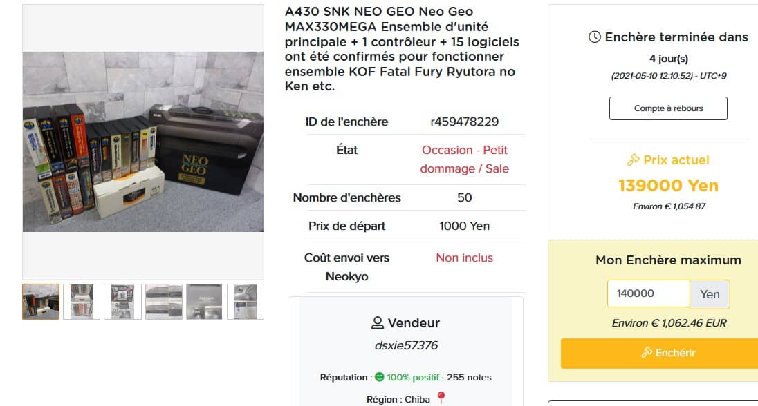 Lot Neo Geo Yahoo Auction
