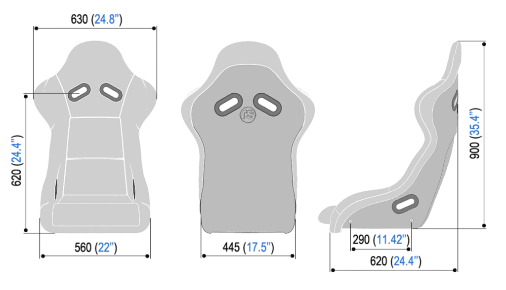 Les dimensions exactes du siège compatible avec le RSeat B1
