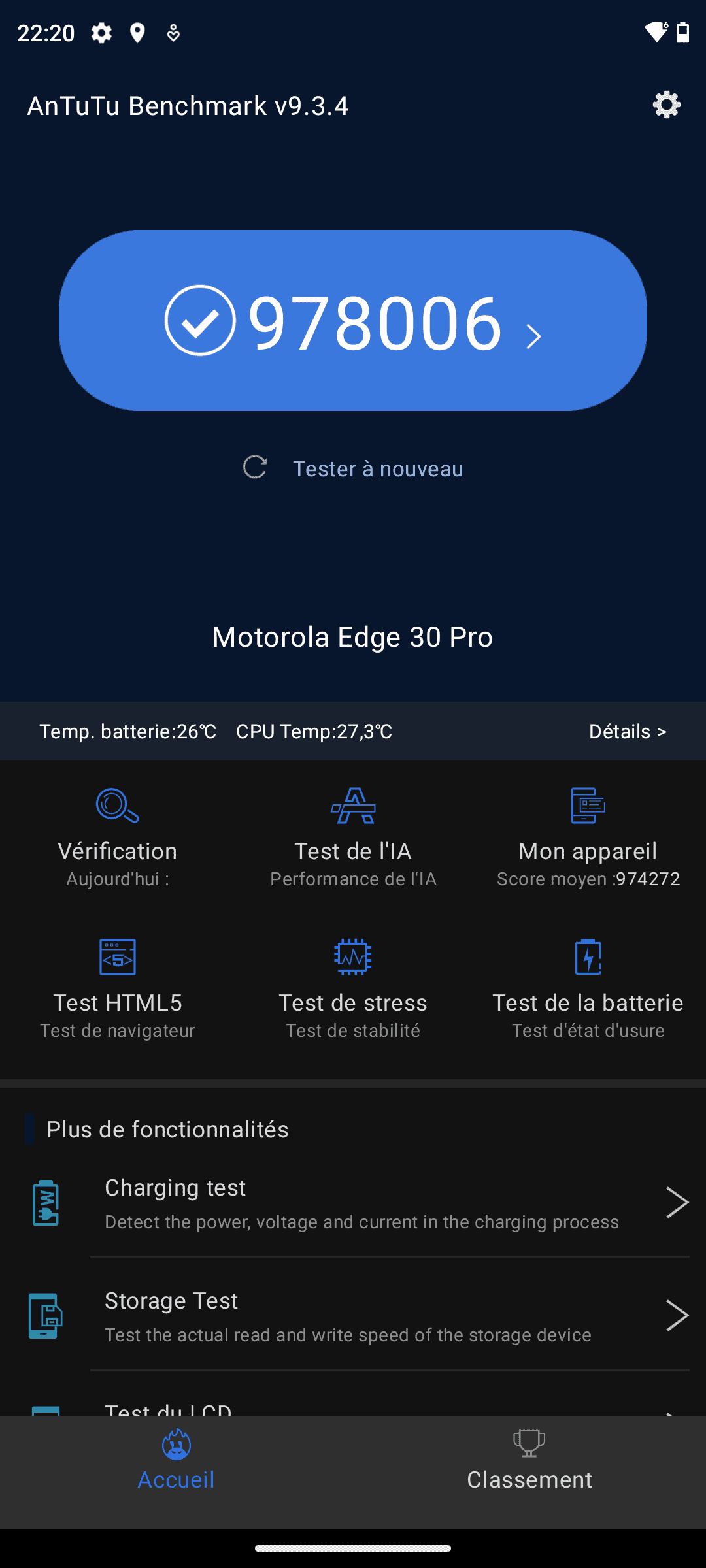 Motorola Edge 30 Pro - le score AnTuTu est incroyable