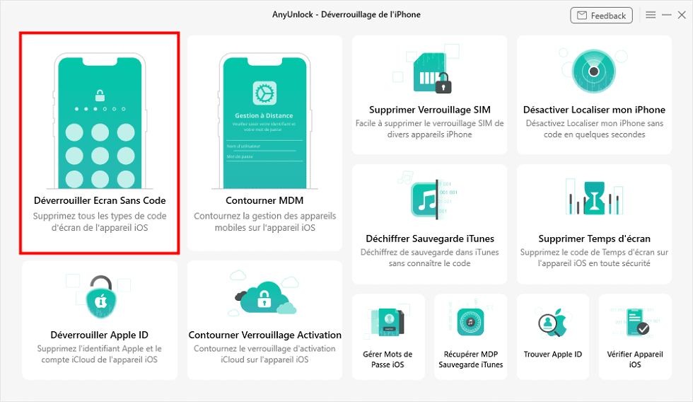 Déverrouiller l'écran sans code