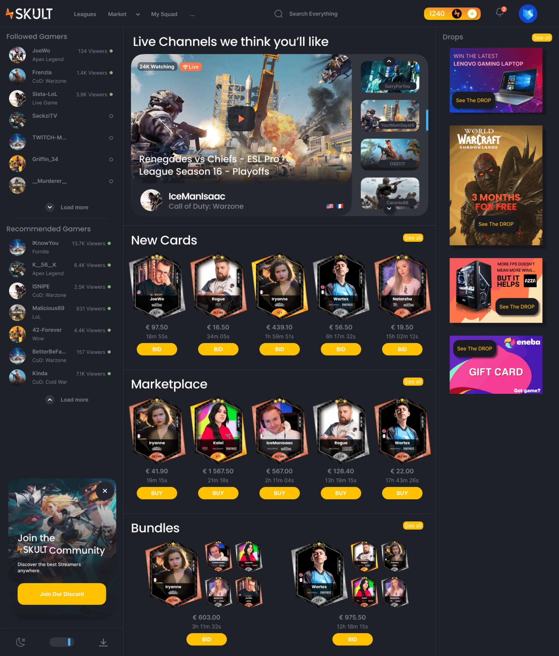 Voici l'interface de SKULT