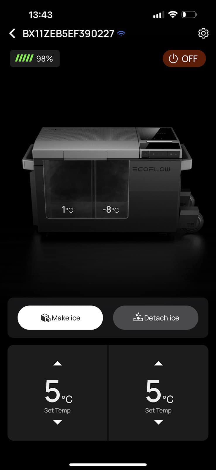 Ecoflow Glacier : l'application smartphone est super classe