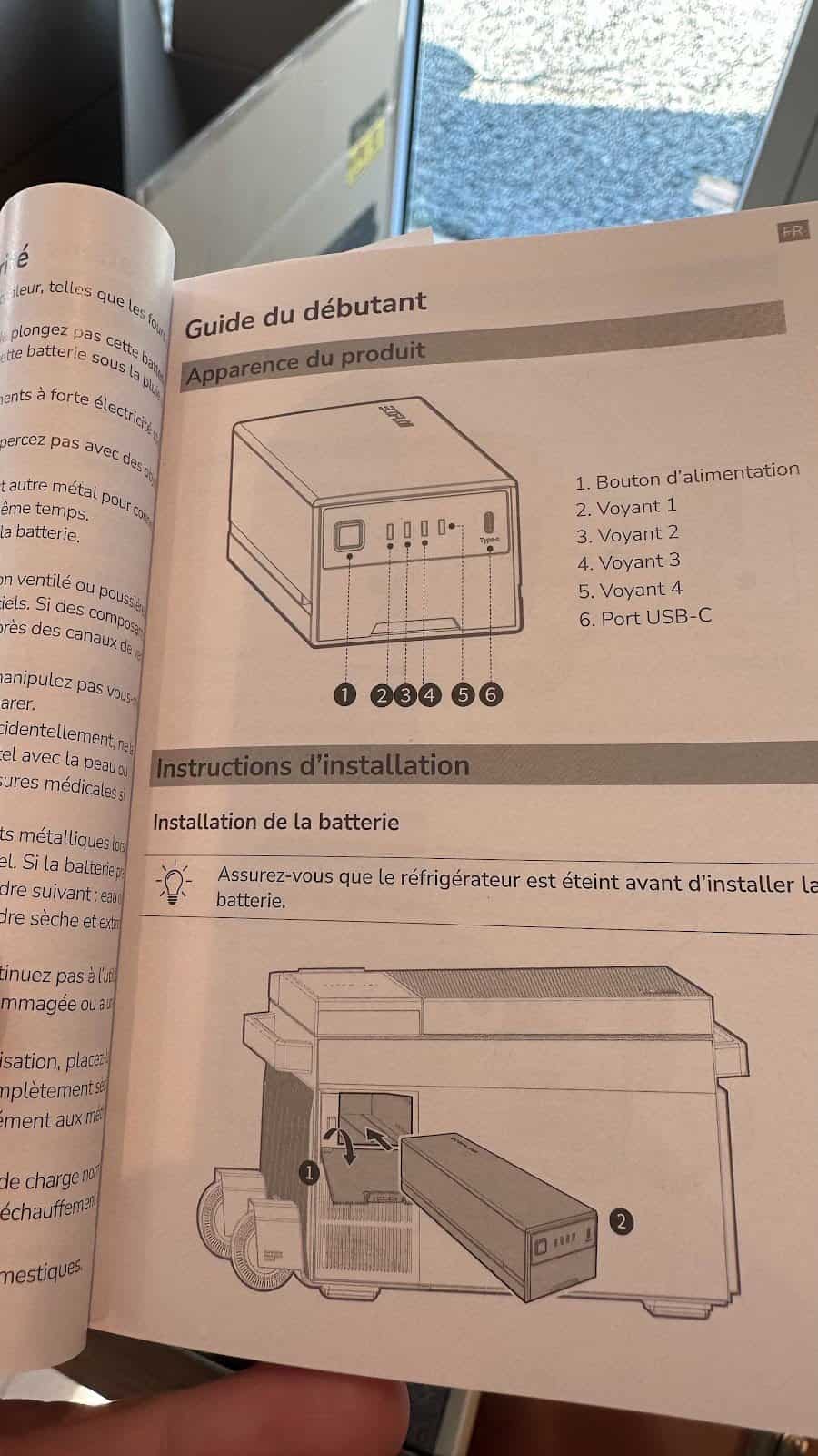 Ecoflow Glacier : le manuel est en français