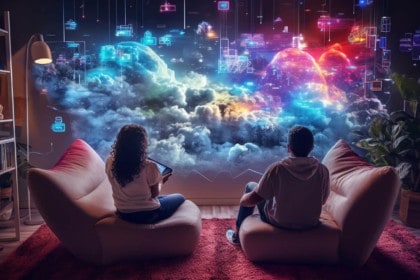 Deux enfants jouant aux jeux vidéo en cloud gaming