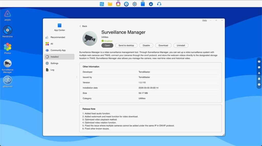 surveillance NAS TerraMaster TOS 6
