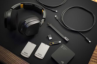 le GHS Wireless InfinitePlay avec ses accessoires posé sur un bureau
