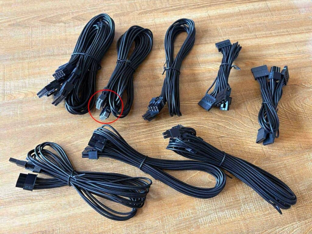 Les cables de la Corsair RM850e