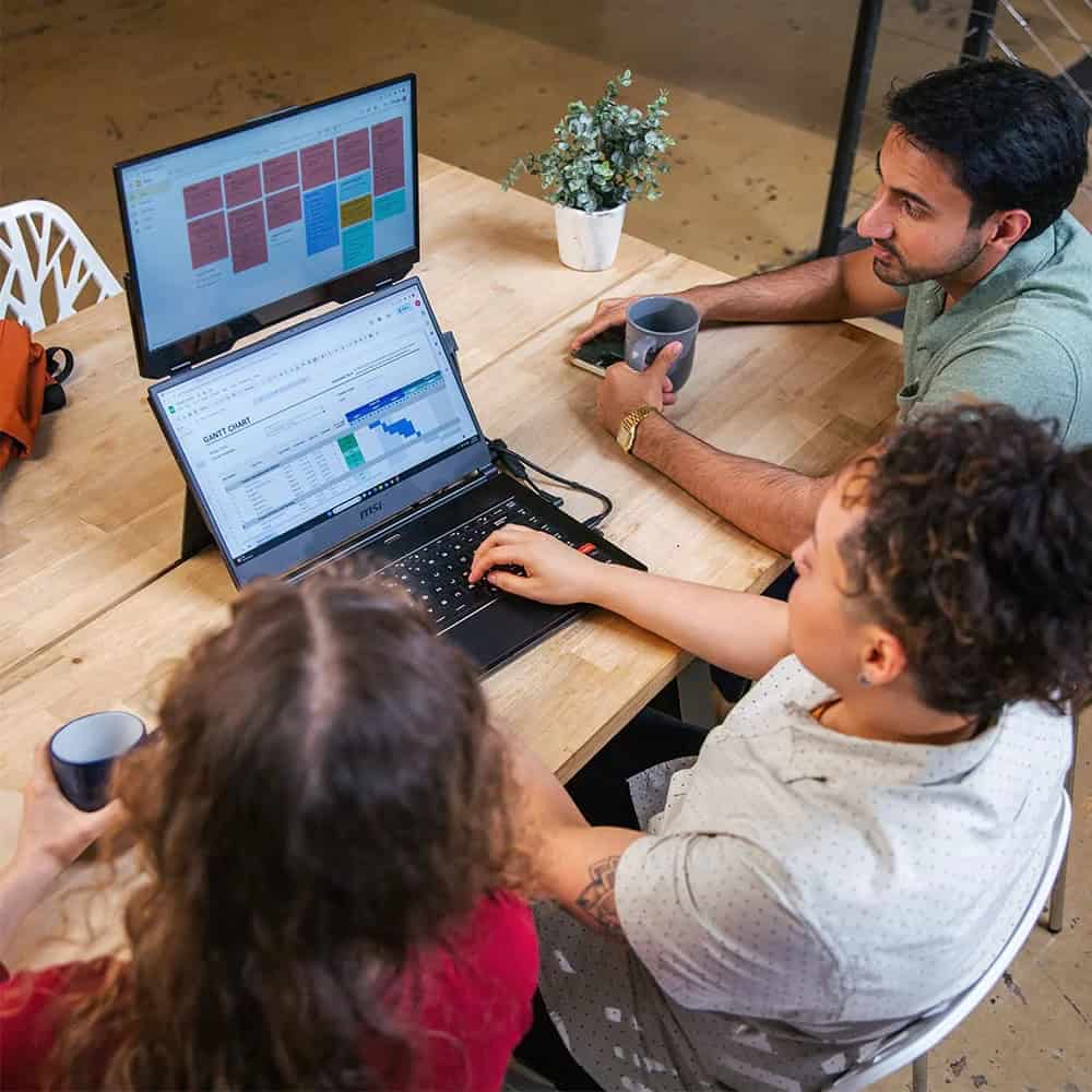Setup portable double écran Duex Float pour le télétravail